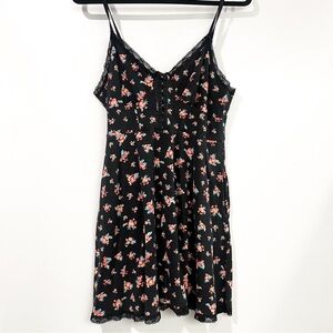 Forever 21 Black Floral Mini Dress XL